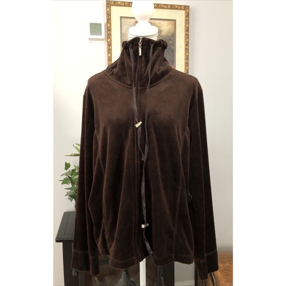 White Stag XL‎ 16/18 Long Sleeve Sweater Zipped Jacket Brown